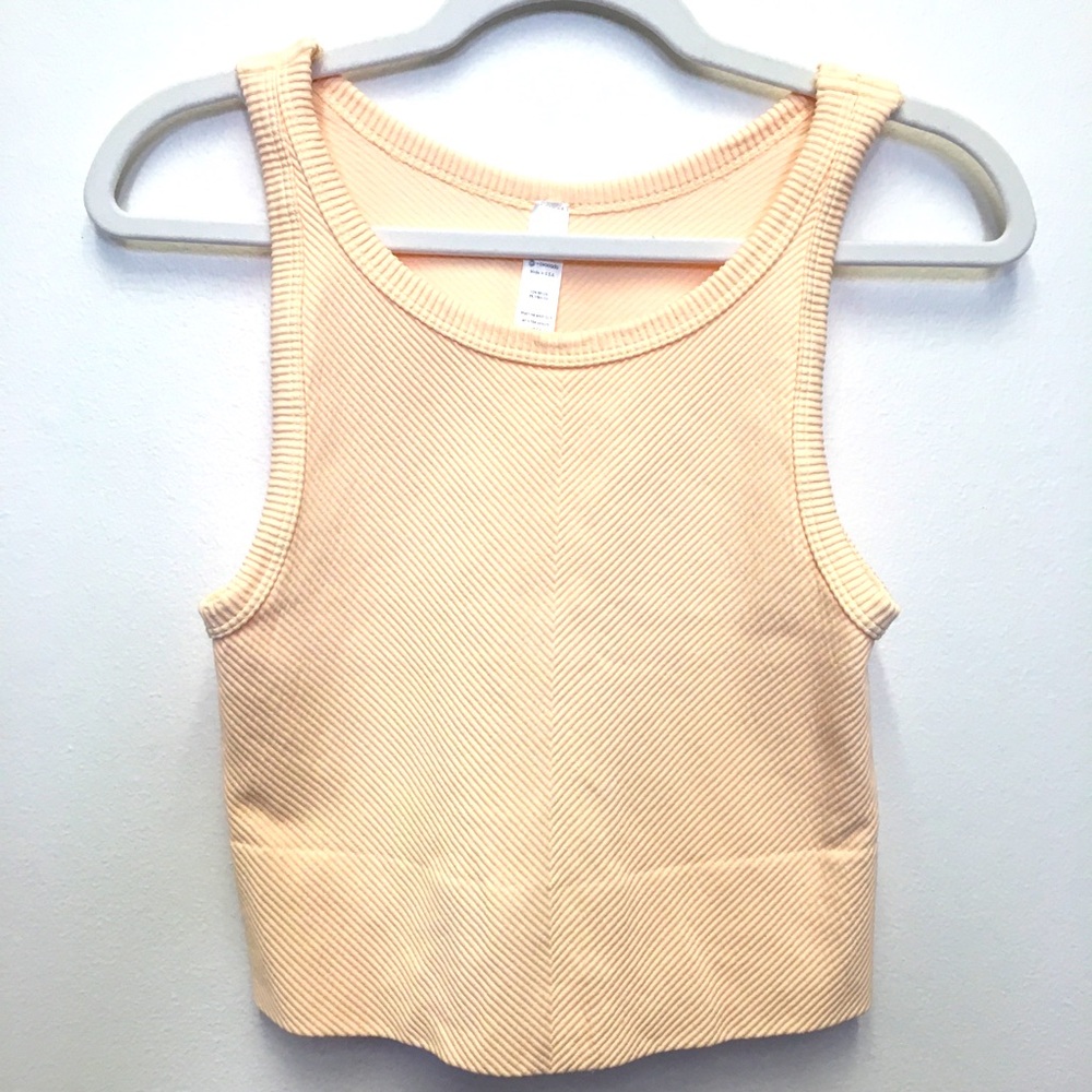 Avocado Ribbed Cropped Tank Top M/L Orange Sporty Athletic Gym Workout Yoga